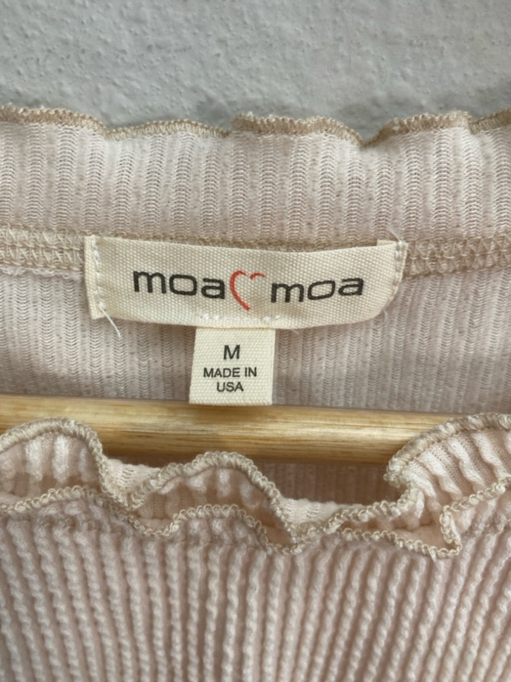 Moa Moa Cream Ruffle-Trim Ribbed Tank - Picture 3 of 3